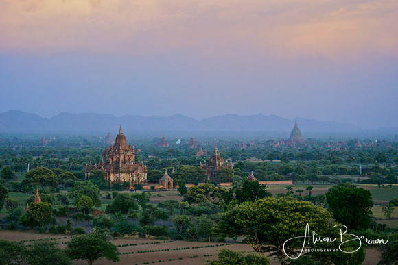 Temples of Bagan at Dusk